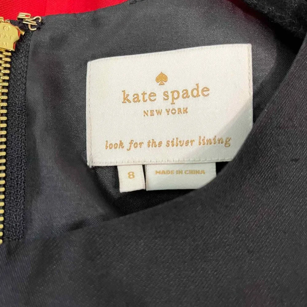 Kate Spade Zahara Dress‎ Womens 8 Purple Black Red Colorblock Silk Sleeveless